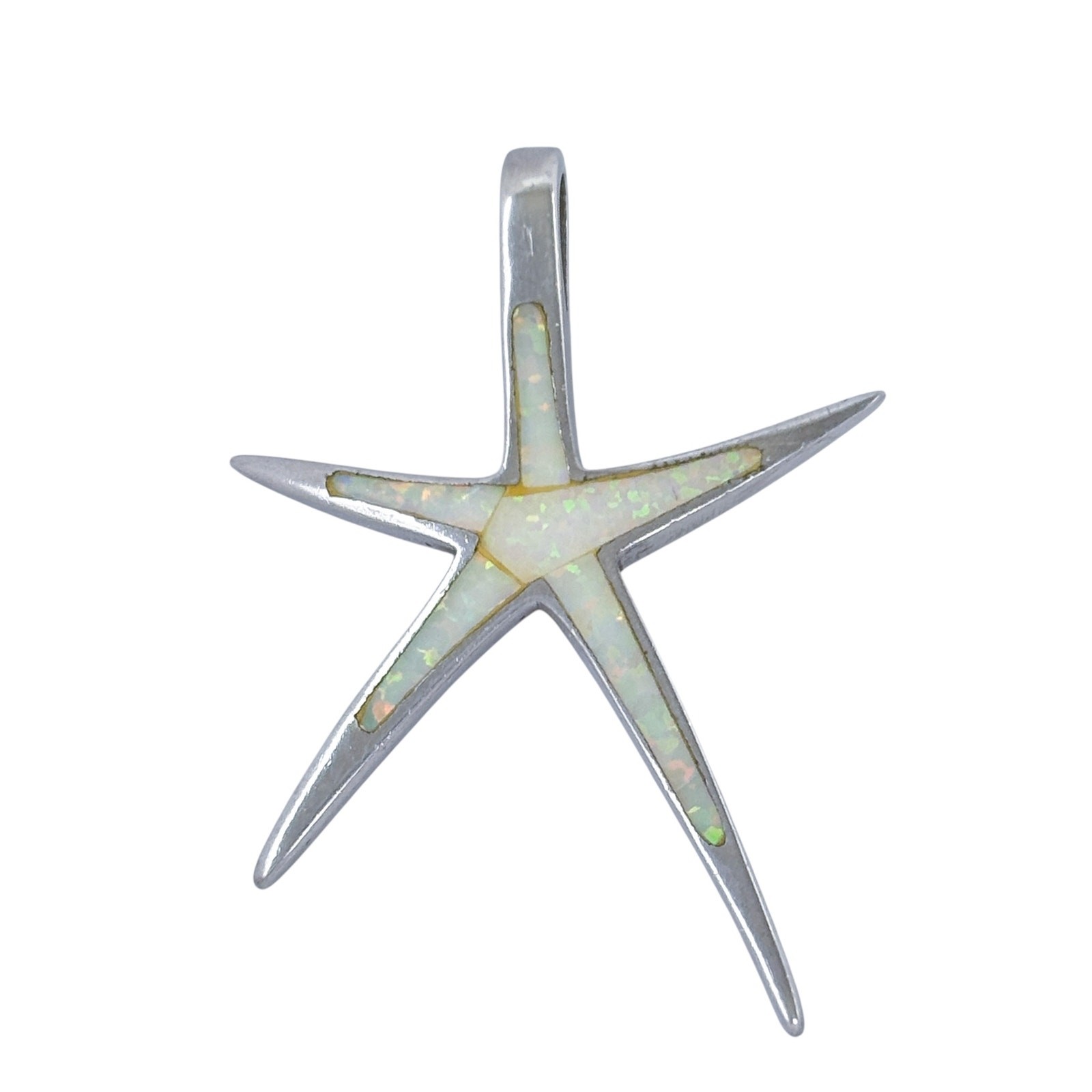 Vintage Sterling Silver 925 | Opal Inlay | Ocean Sea Star Fish Pendant