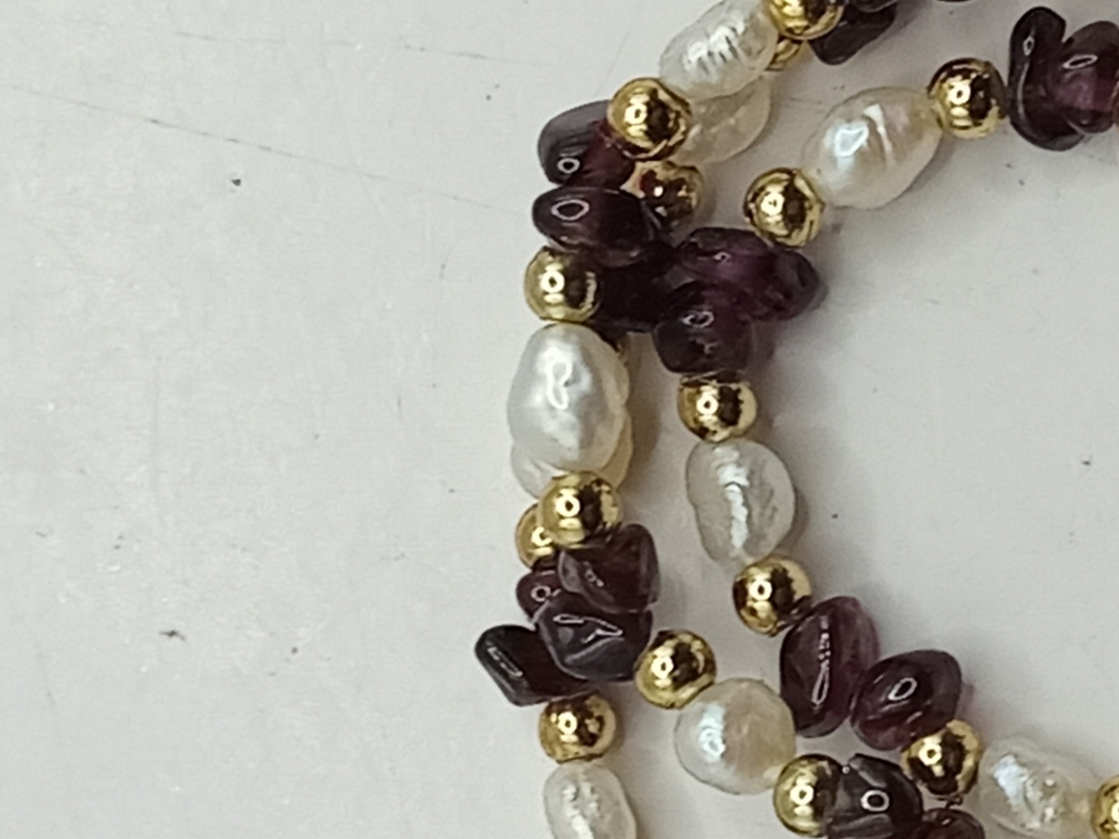 Natural Garnet Freshwater Pearl Necklace 45cm 11g Vintage Gemstone Jewelry Gift