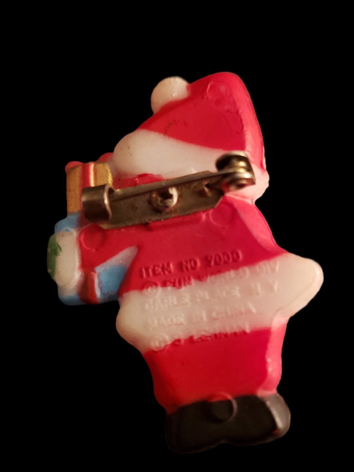 Vintage Plastic Santa Claus Pin Brooch by Fun World