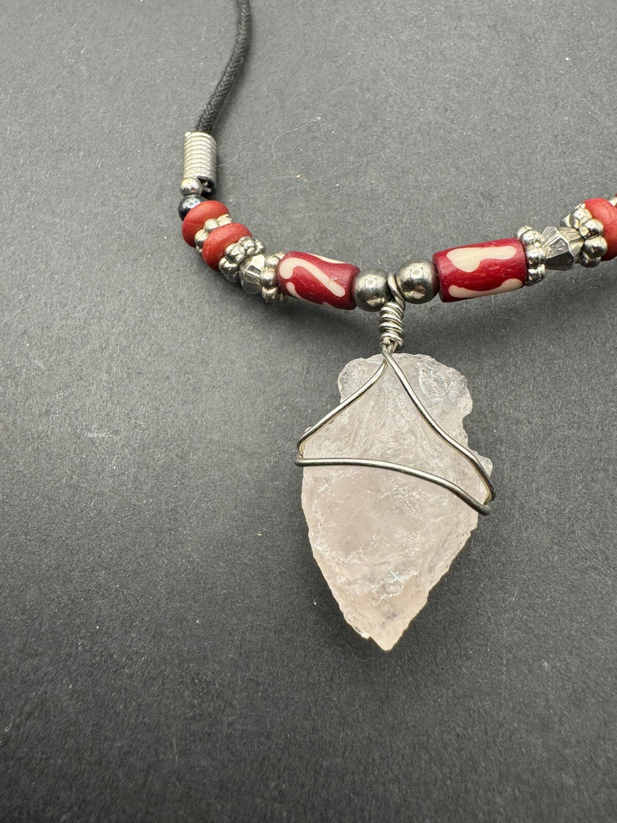 Beautiful Cord Quartz Necklace Stunning Vintage 17”