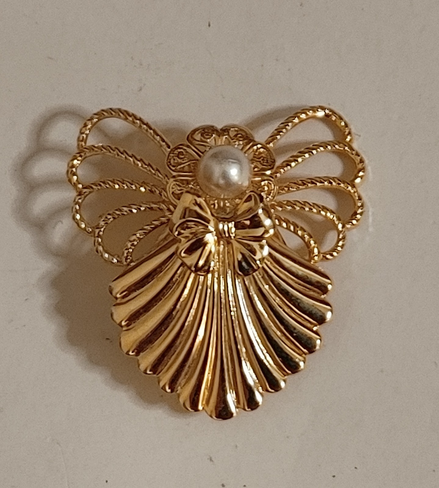 3 Vintage Angel Jane Davis Brooch Pins AOL Rhinestones Silver Gold Tone Brooches