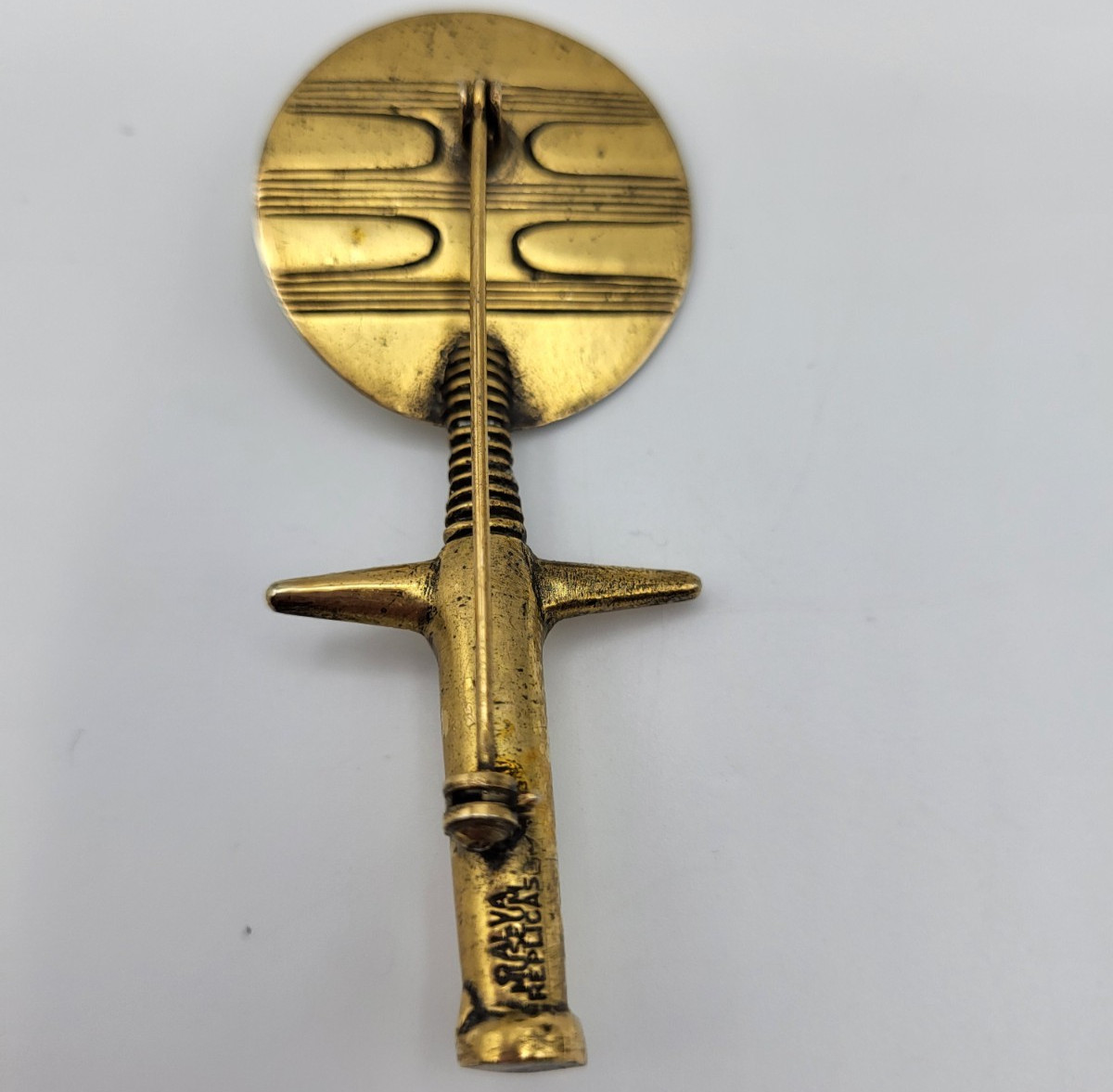 VTG. 70’s Signed Alva Museum Replicas Brooch/ Pin Ashanti Fertility Doll Goddess