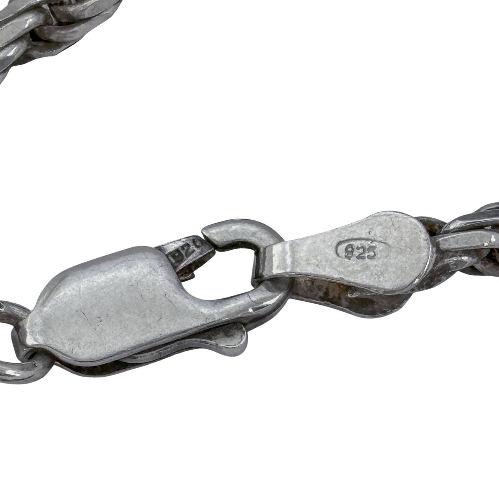Vintage Italian Sterling Silver 925 Rope Link Chain Necklace 24″