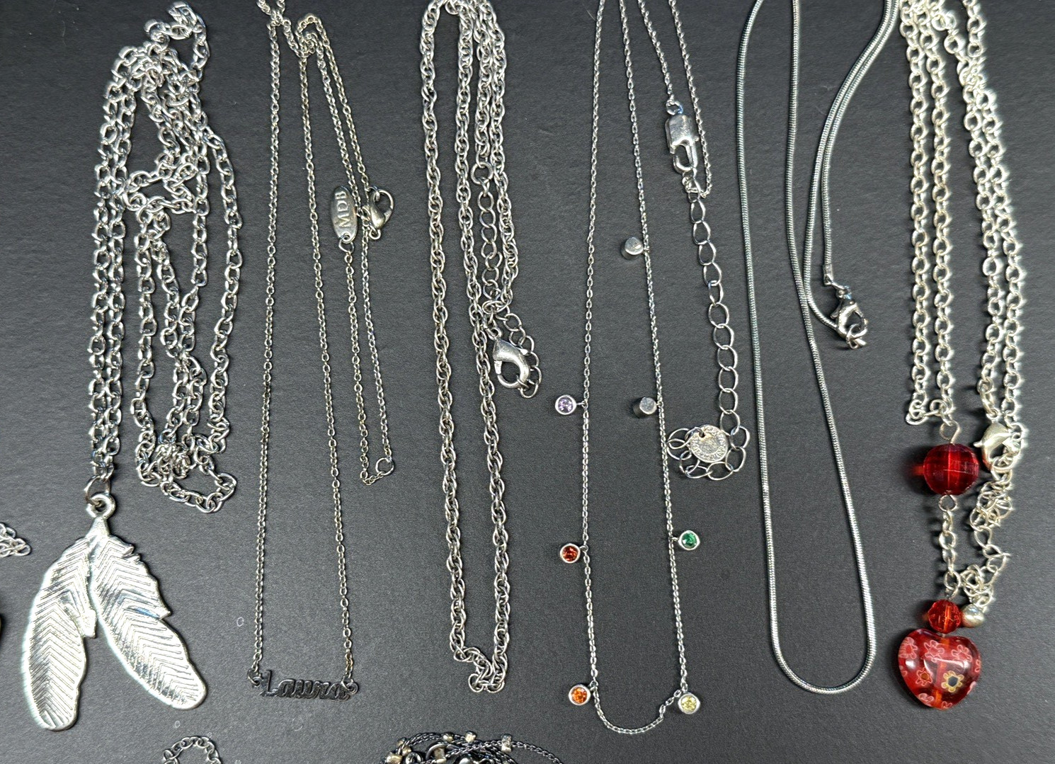 18 pieces Vintage Now Silver Tone Pendants Necklaces Lot Jewelry AVON LIA SOPHIA