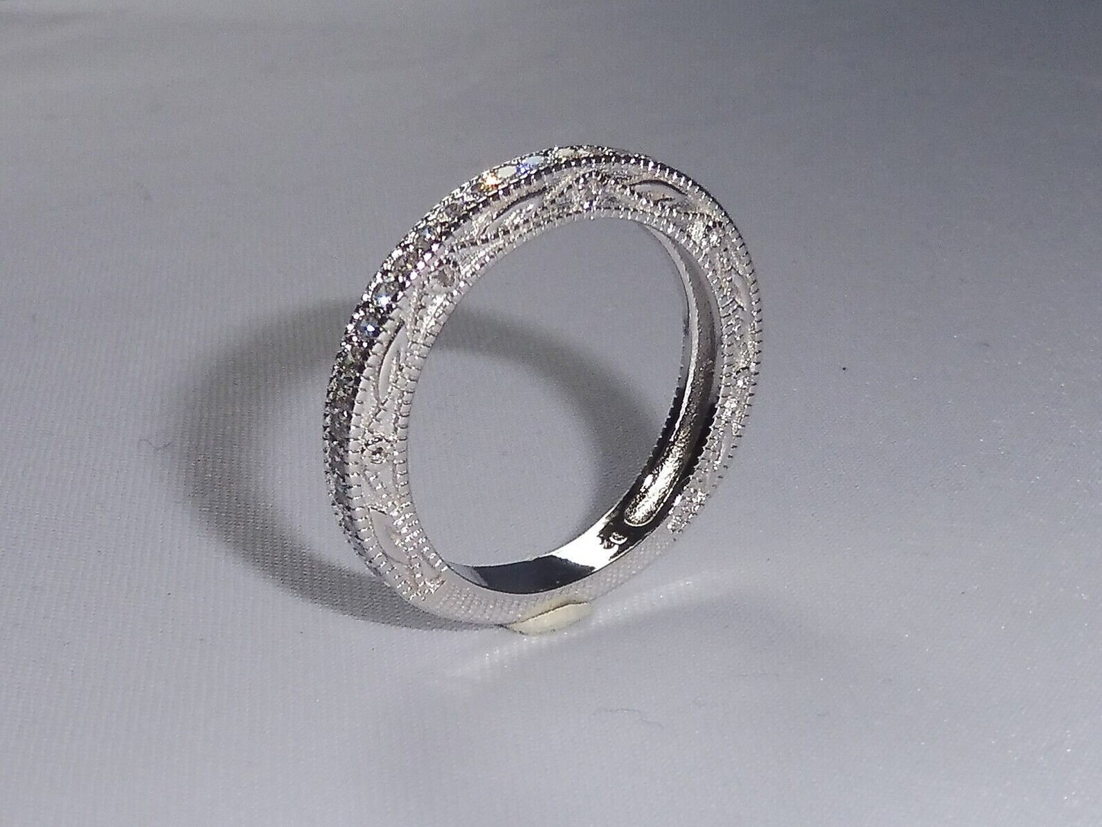 1/3CTW White Round Cut CZ Art Deco Wedding Antique Eternity 925 Silver Band Ring