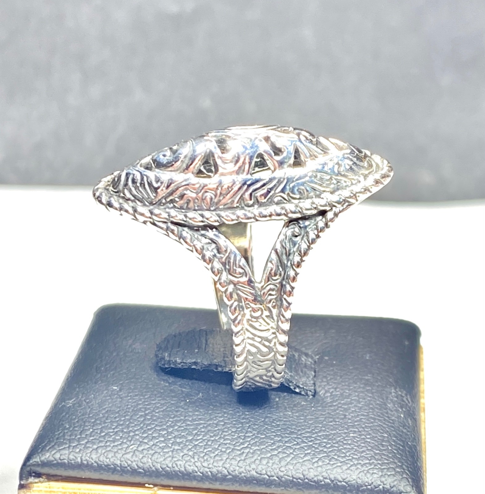 Vintage Sterling Silver Carolyn Pollack for Relios Shield Ring Size 9