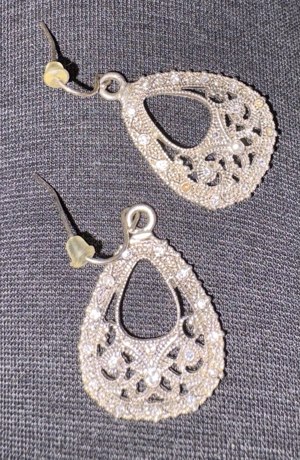 Vintage Sparkling Earrings & Bracelet w Alternating Small & Large Faceted Stones