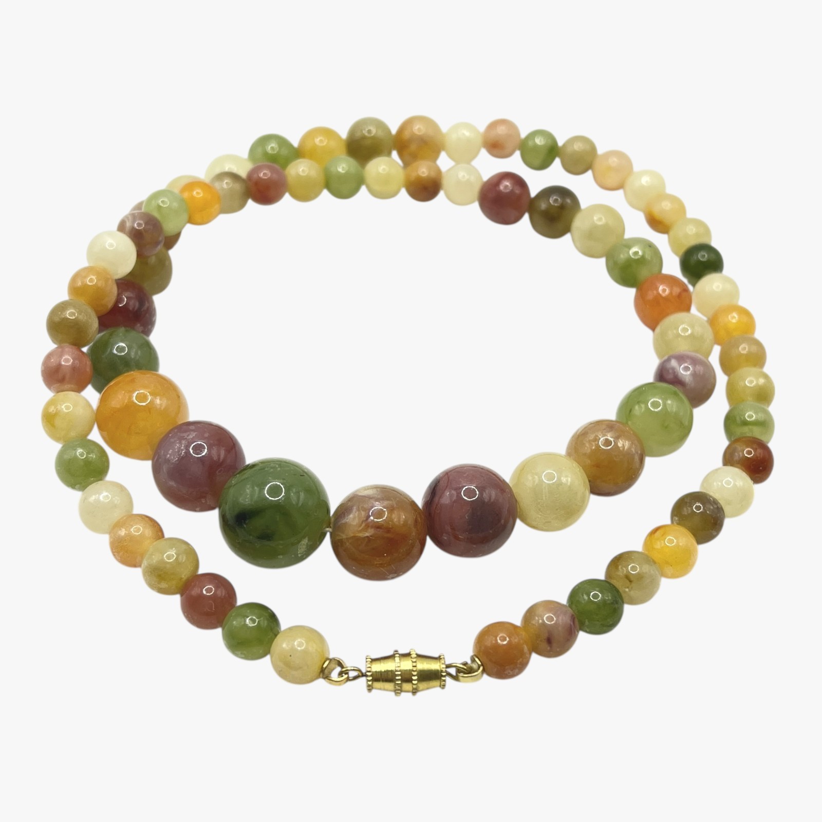 Beaded Necklace Simulated Gemstone Graduated Plastic Boho Jewelry Lightweight