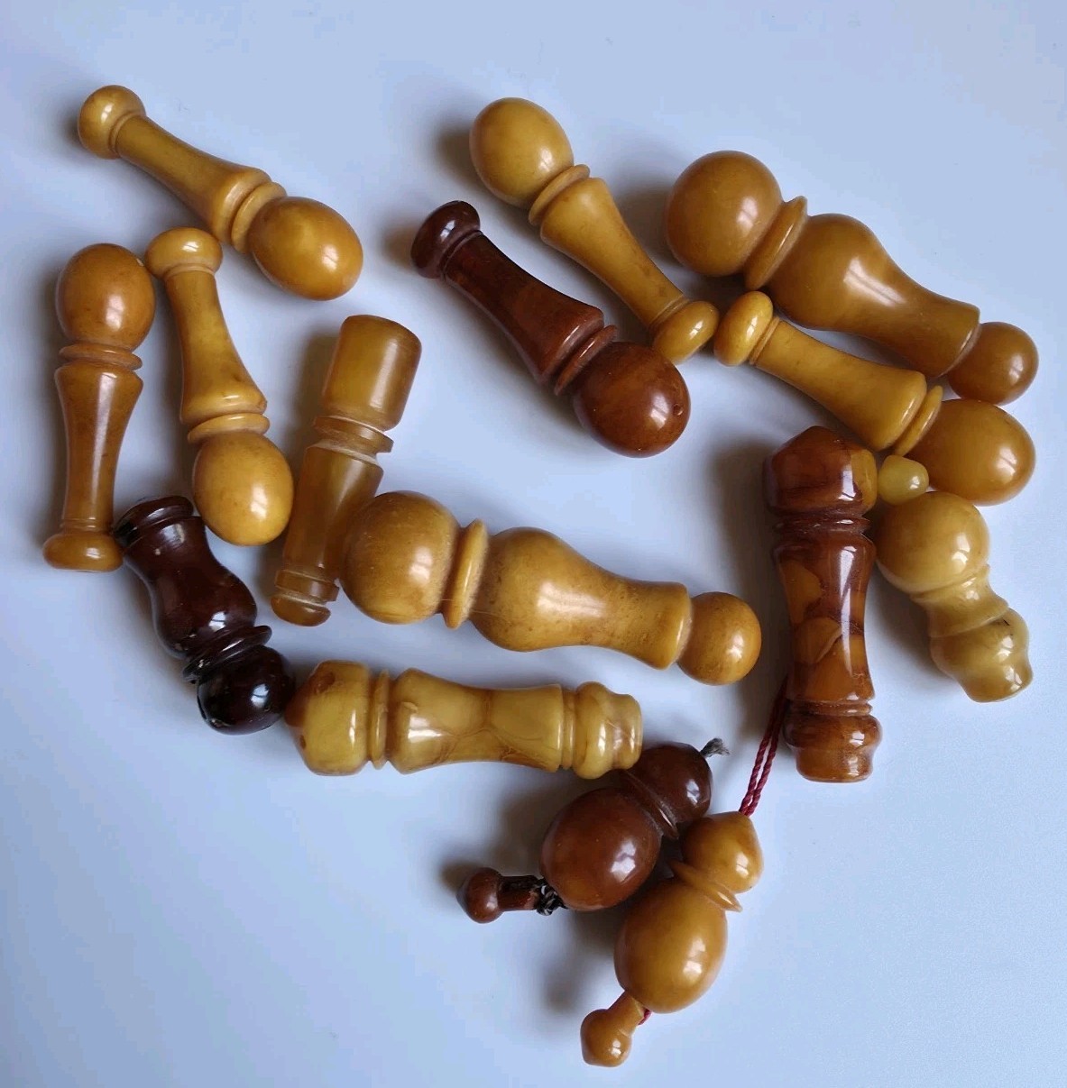 Islamic Prayer Bead Minaret Tasbih Natural Baltic Amber Molded 44g