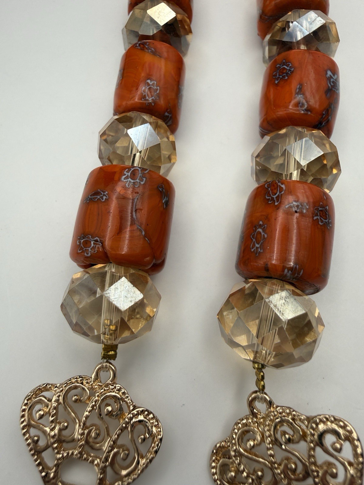 Vintage Chunky Statement Necklace Earrings Set Beads