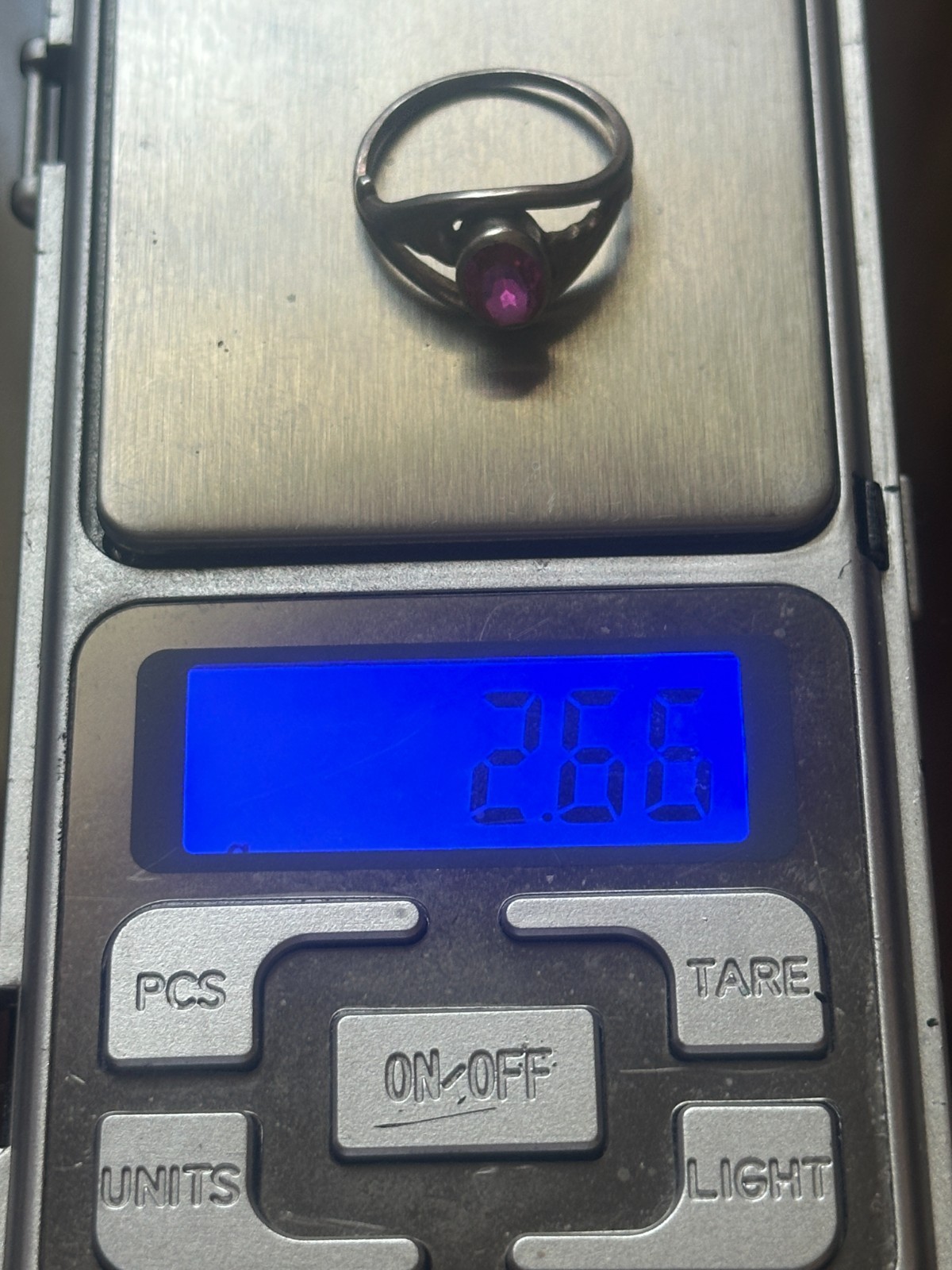 USSR Ring Woman Silver 925 Vintage Jewellery corundum (ruby) – 17.5mm