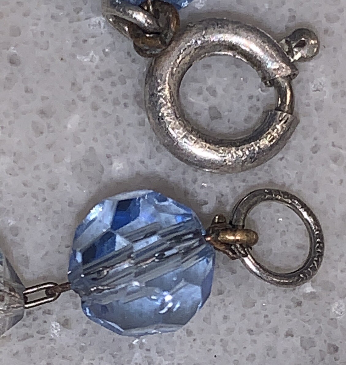 Gorgeous 1930’s German Sterling Graduated Glass Art Deco Crystal Necklace🔥Sign