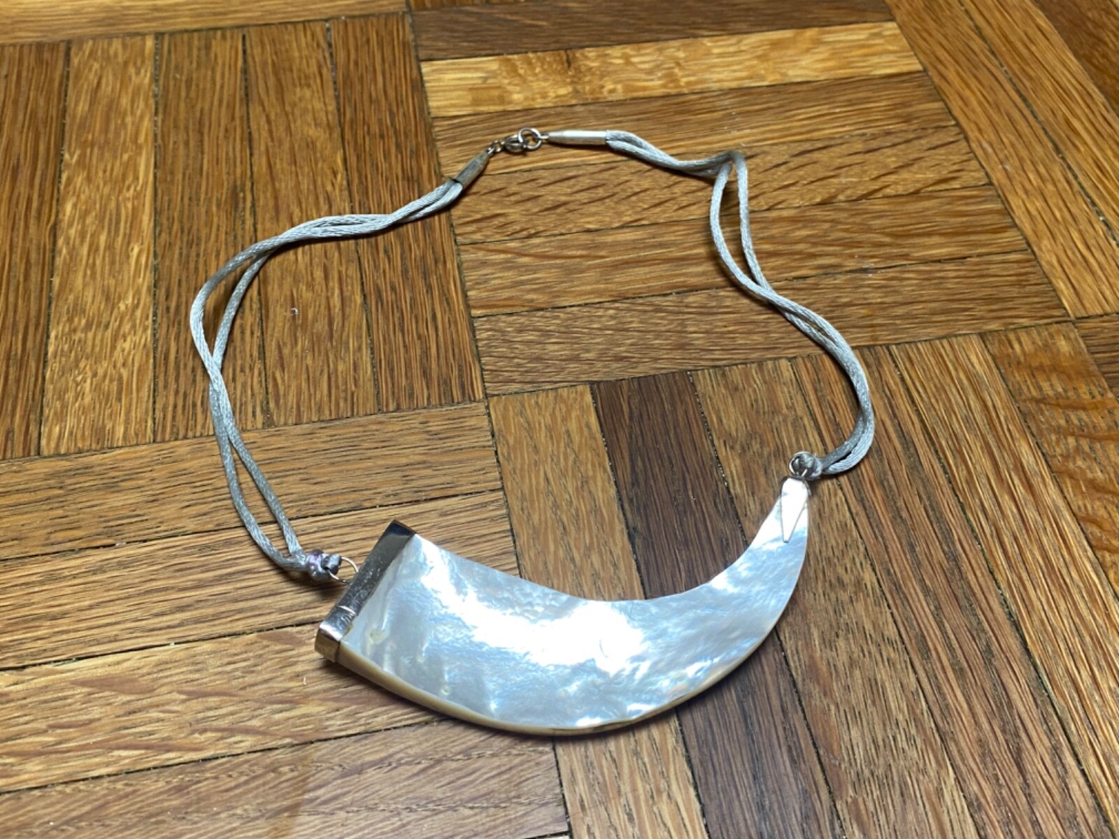 Vintage Mother of Pearl Collar Choker Handcarved