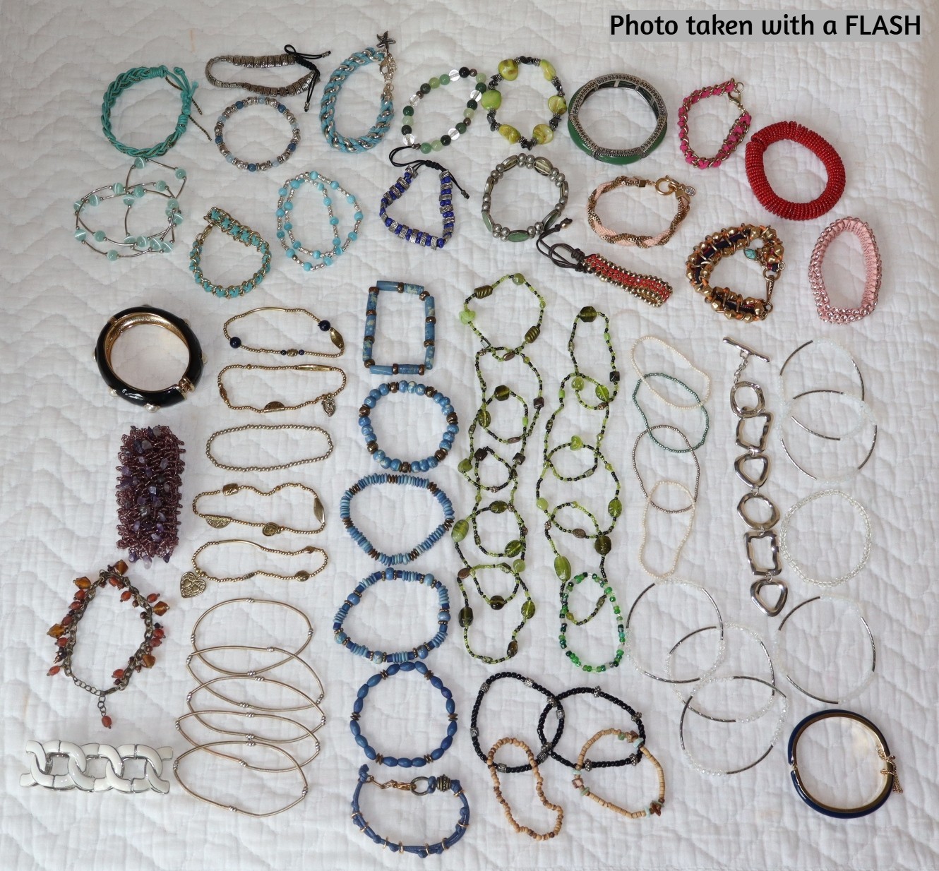 Mix Jewelry BRACELETS 66+ pc Lot, 3 Lbs,wearable, some with semi-precious stones