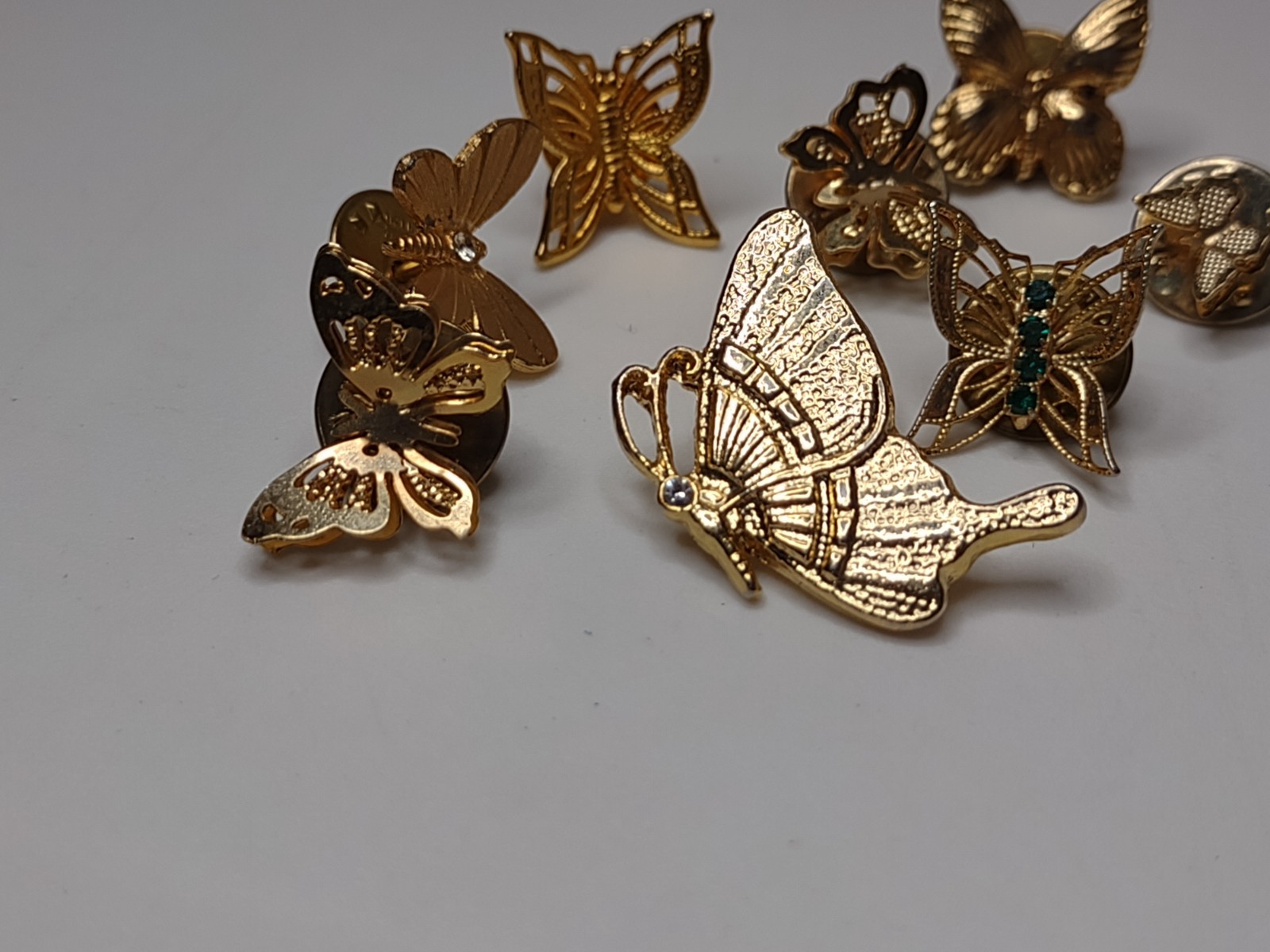 Lot Of 8 Gold Tone Butterfly Pins 8 Pc Butterfly Pin Lot