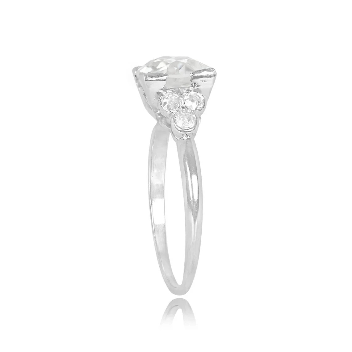 1.5Ct Antique Style Old European Cut Lab-Created Diamond Handcrafted Silver Ring