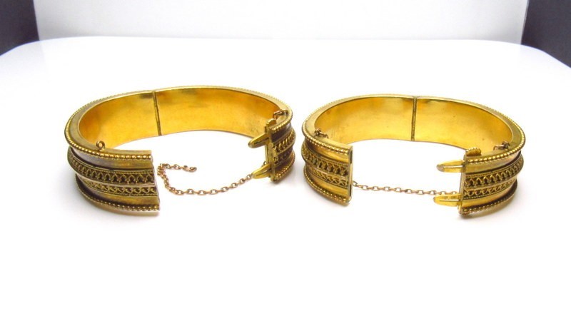 Victorian Gold Filled Etruscan Revival Bracelet Lot of 2 SET