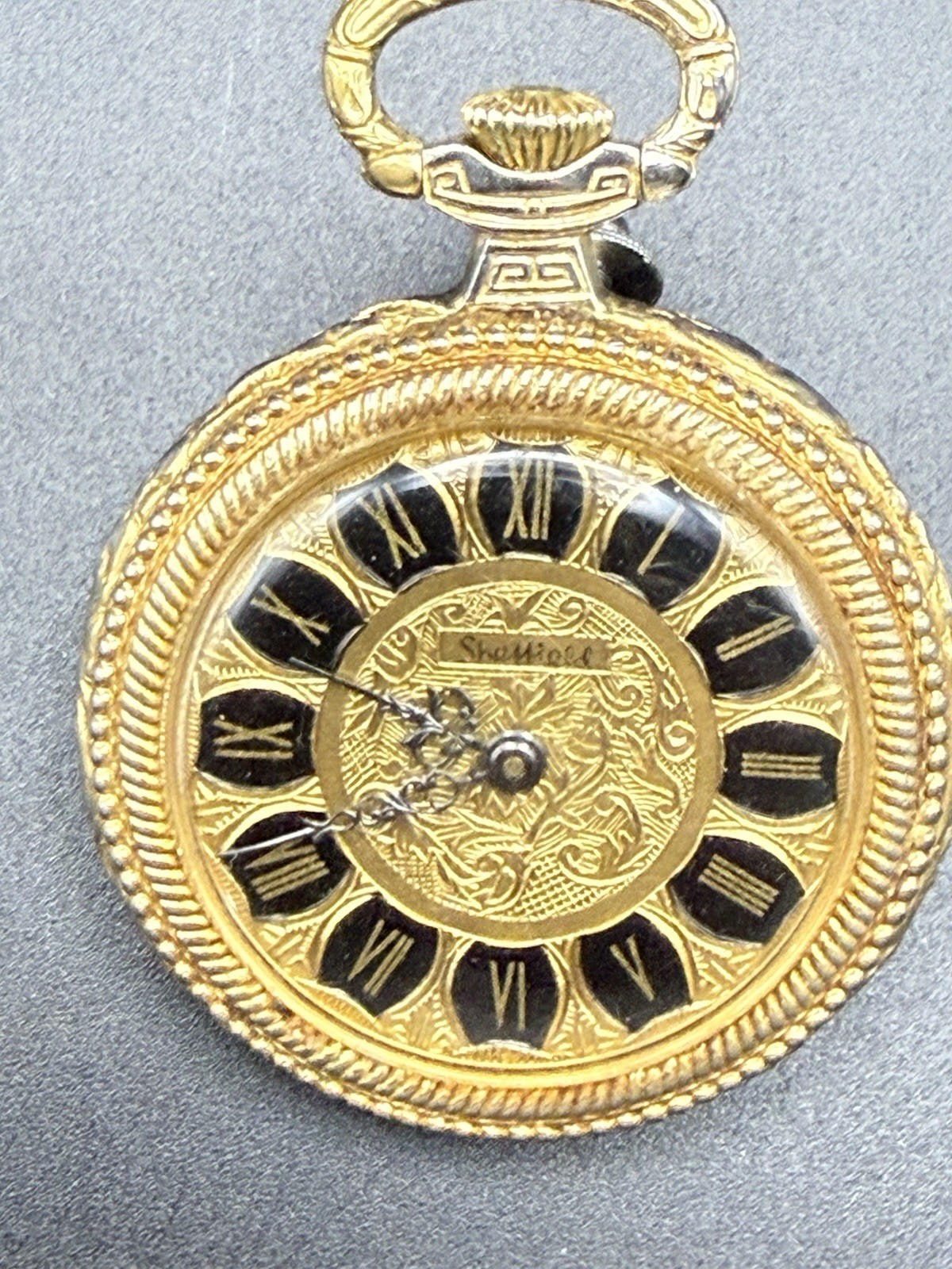 Sheffield Vintage Pocket/Pendant Watch Manual Wind Gold Tone
