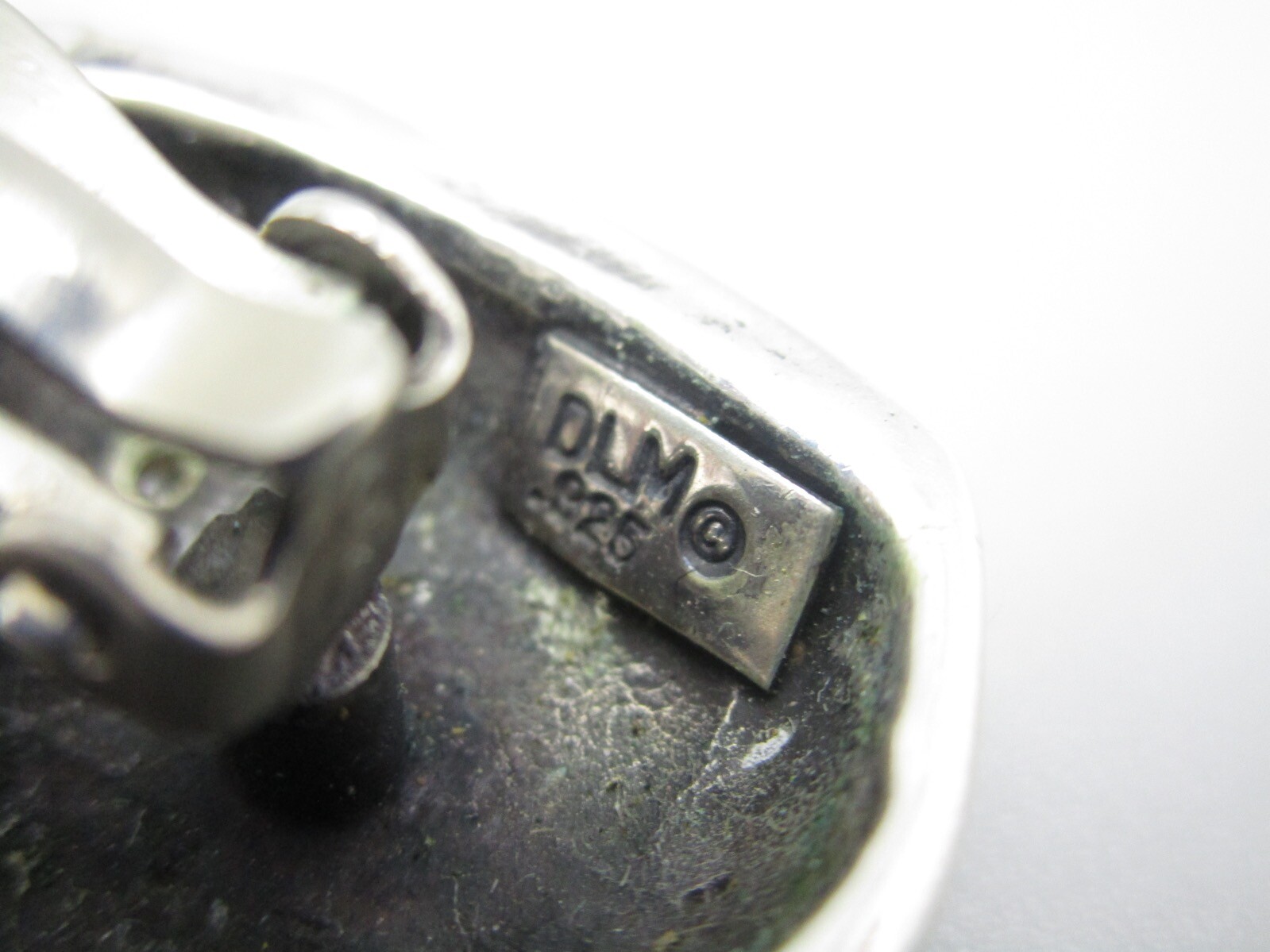 RARE DIAN MALOUF STERLING CZ DIA DE LOS MUERTOS CLIP ON EARRINGS 