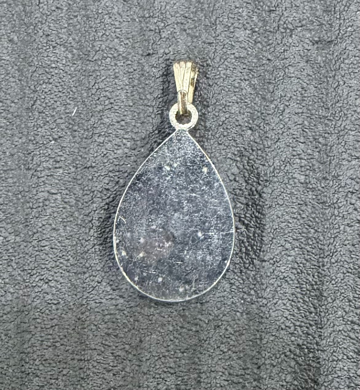 Vintage Enamel Floral Teardrop Pendant Blue Green White Silver Tone Necklace Cha