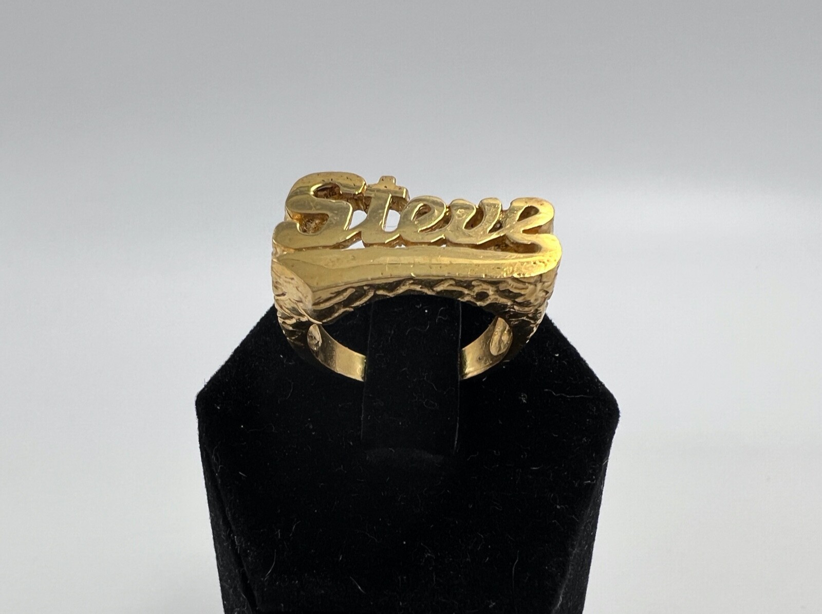 Vintage STEVE Brass Metal Ring Size 7 US