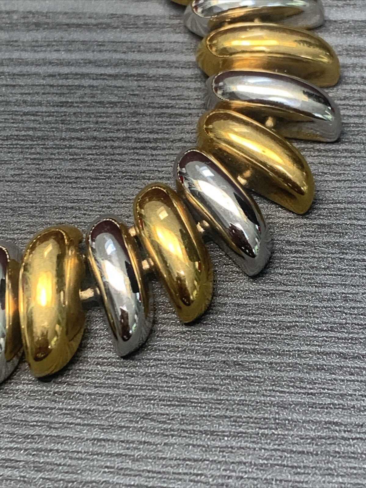 Vintage Silver Gold Tone San Marco Style Bracelet 8”