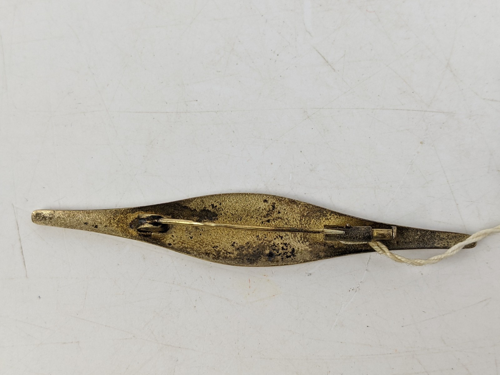 Vintage Soviet Silver 875 Niello Brooch Original Factory Tag Severnaya Chern