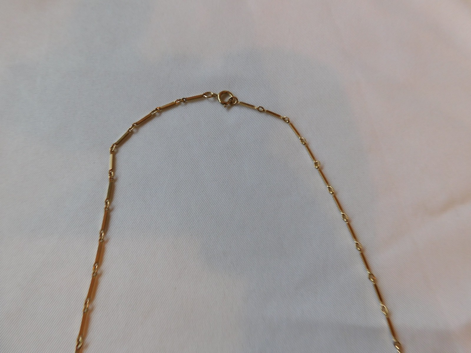 Vintage Unbranded Gold Tone Bar and Link Chain Necklace 30″ Spring Ring Clasp