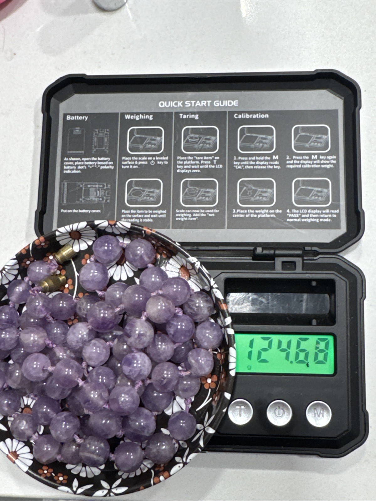 Vintage Natural Amethyst Smooth Polished Round Lavender-Purple 35”Necklace 101 G