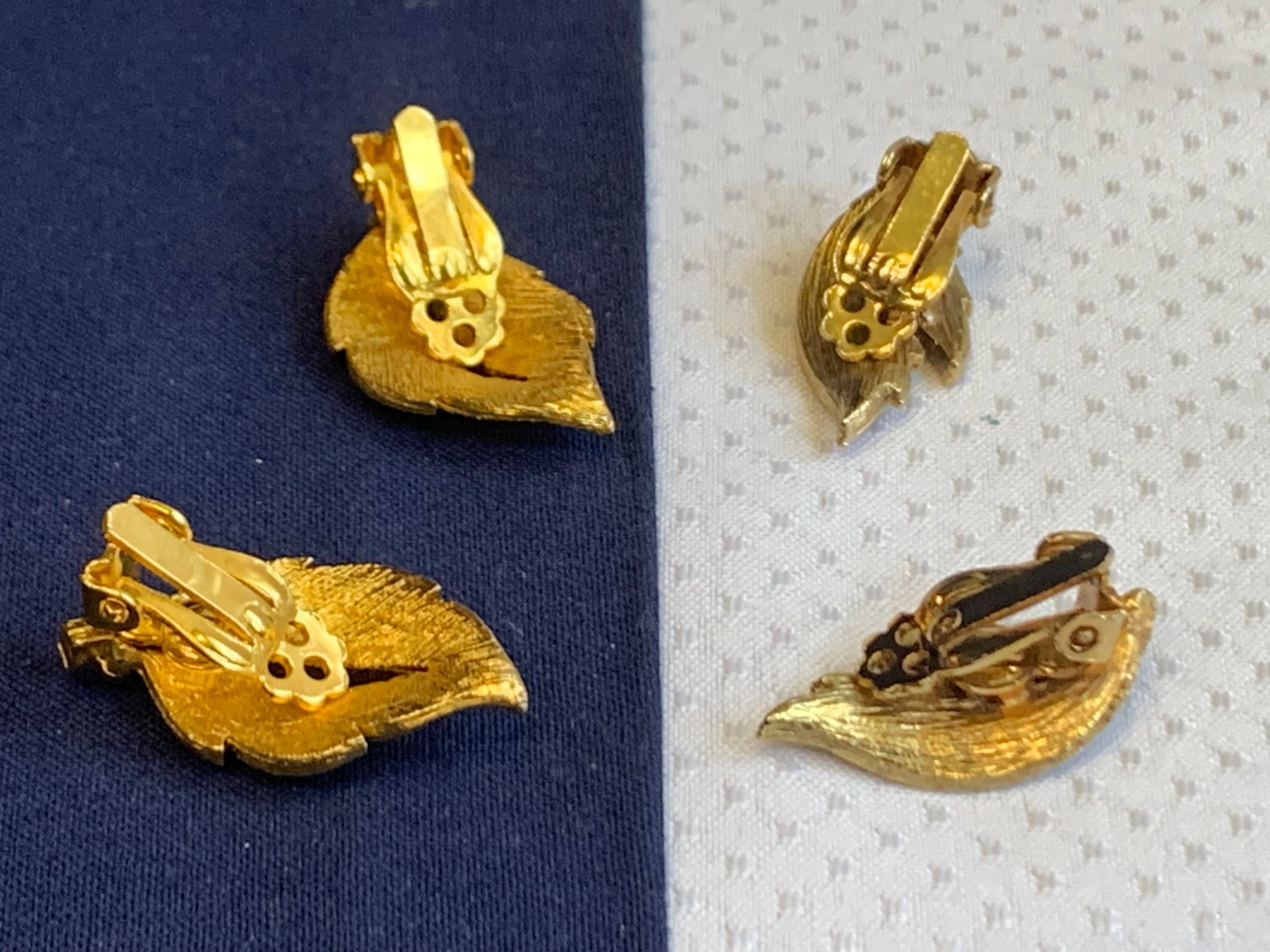 Vtg Clip-On Earring Lot Monet Sarah Coventry Avon Golden Faux Pearl / Gemstones