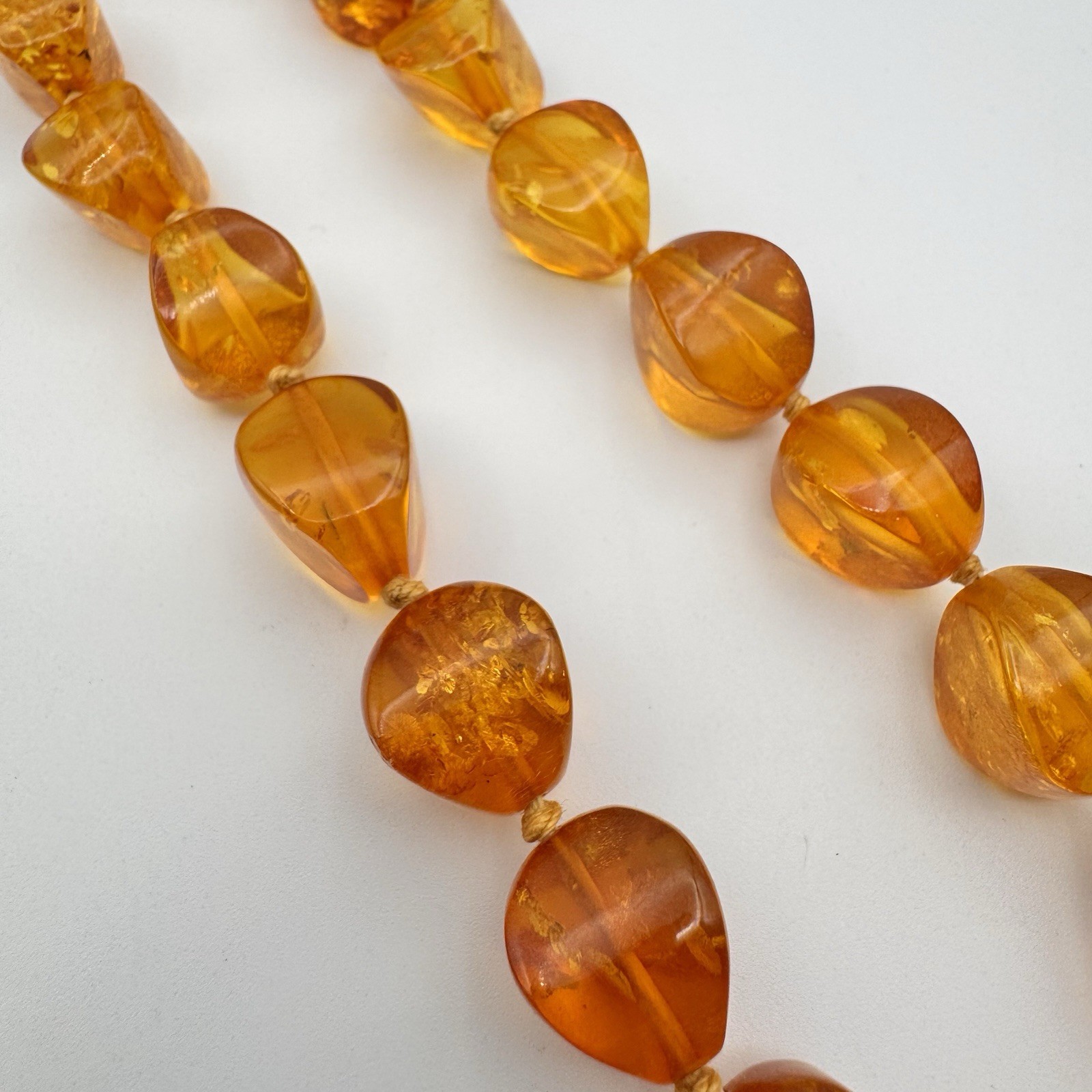 Authentic Honey Baltic Amber Necklace with 14k Solid Gold Clasp~25″