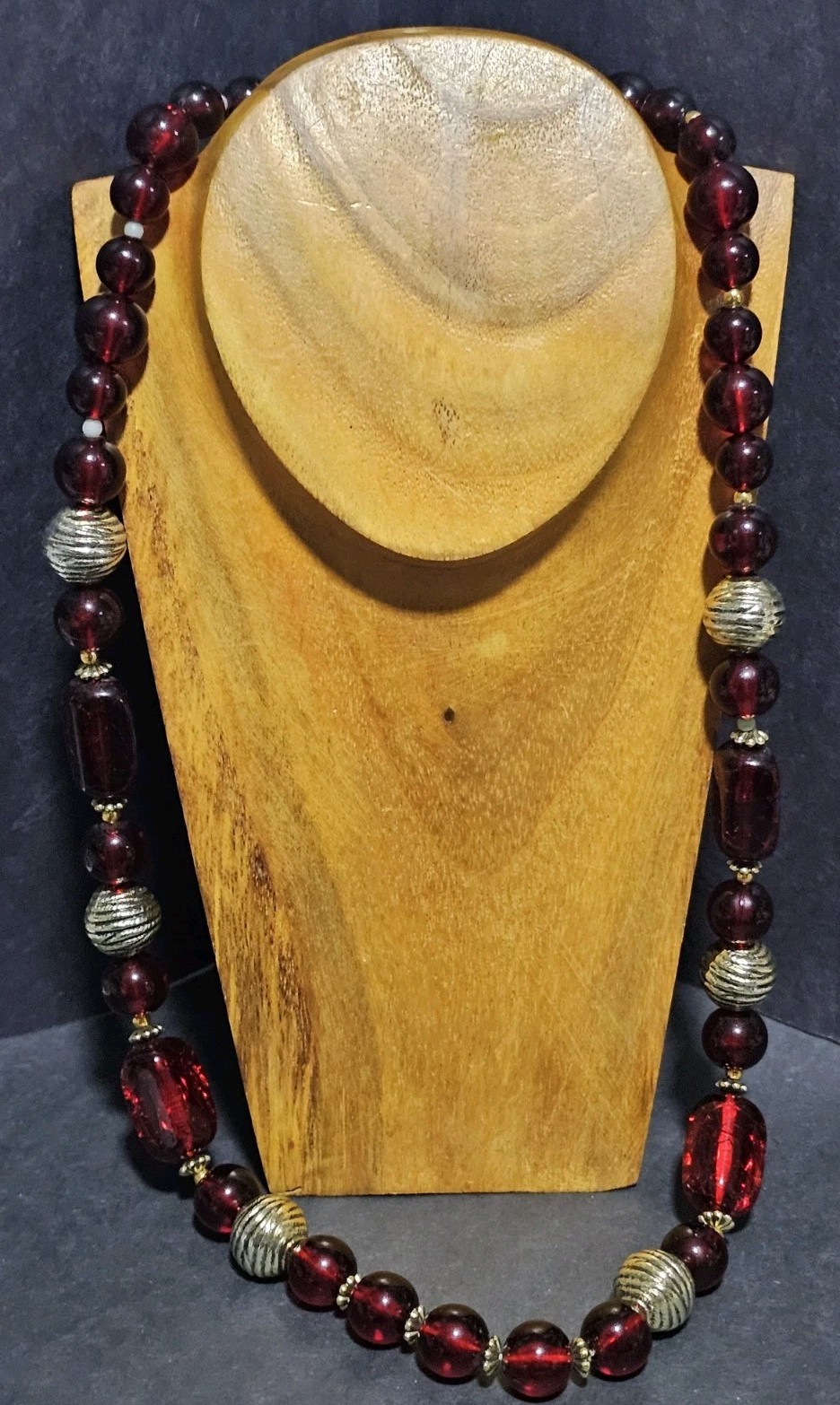 Estate Lot 5 Earth Tone Acrylic Lucite Shell Brass Accent Beaded Necklaces