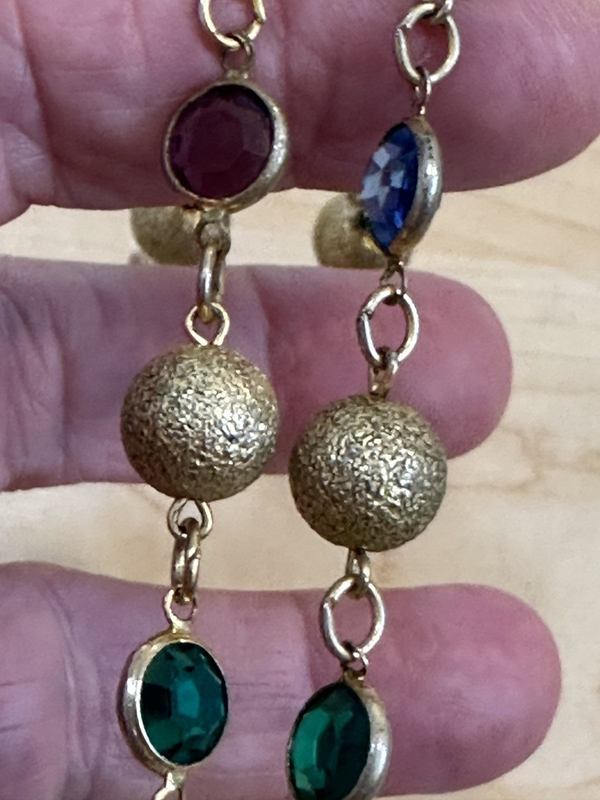 Vintage Austrian Crystal & Gold Beads 35″ Necklace