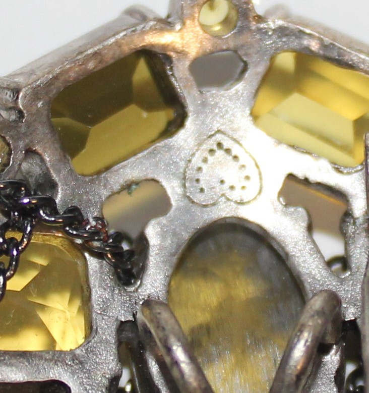 Stella and Dot After the Rain Yellow Brown Art Glass Brooch SM2