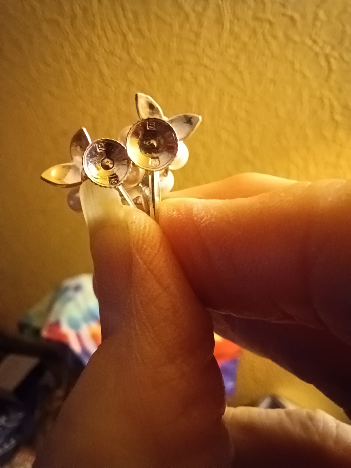 Vintage Mikimoto Flower Pearl Earrings ~ Screwback ~ Silver ~ 12 Pearls ~ Akoya