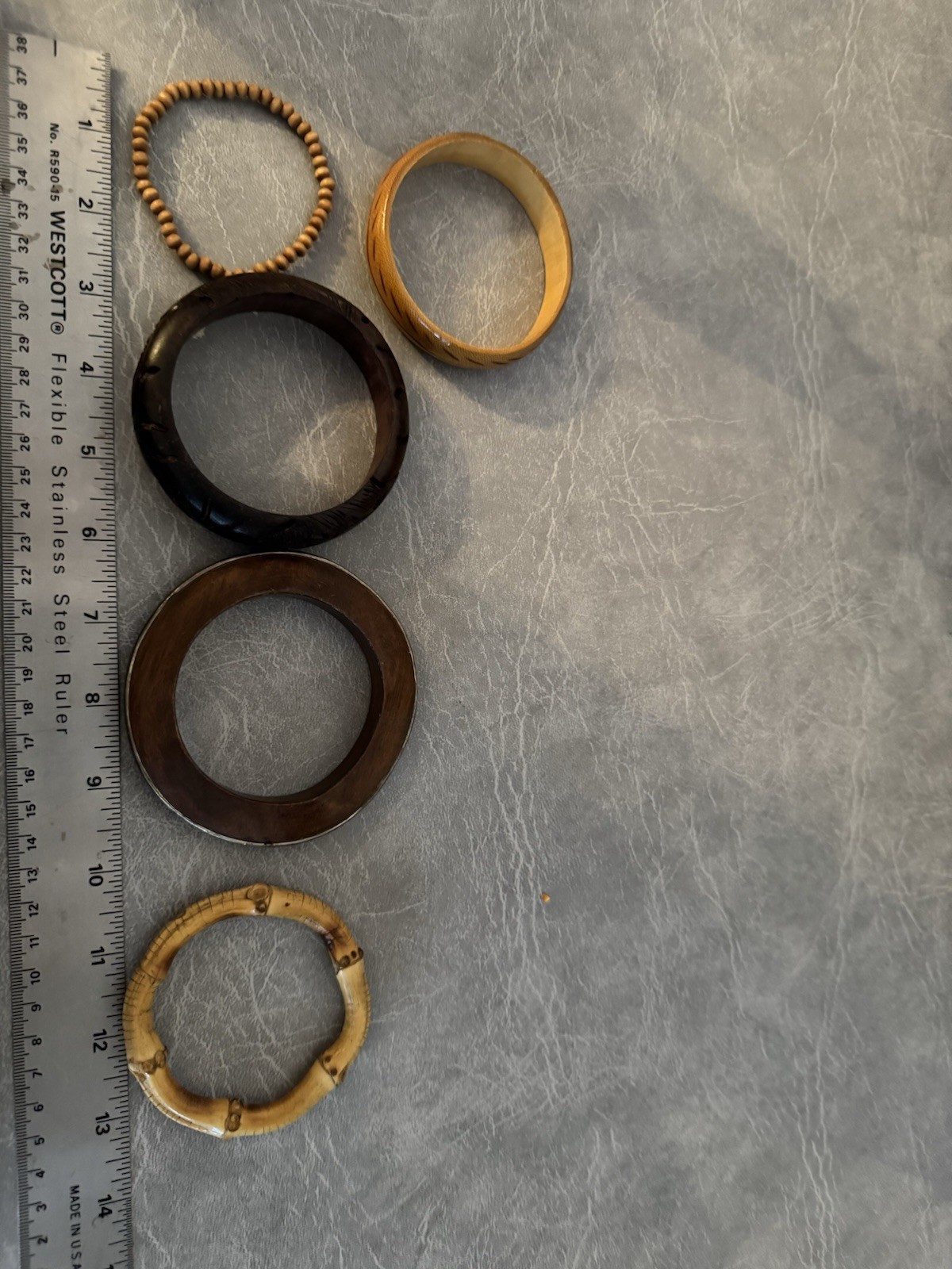 5 Vintage Ethnic Style Wooden Style Bracelets Bangles Unique Lot BoHo Western