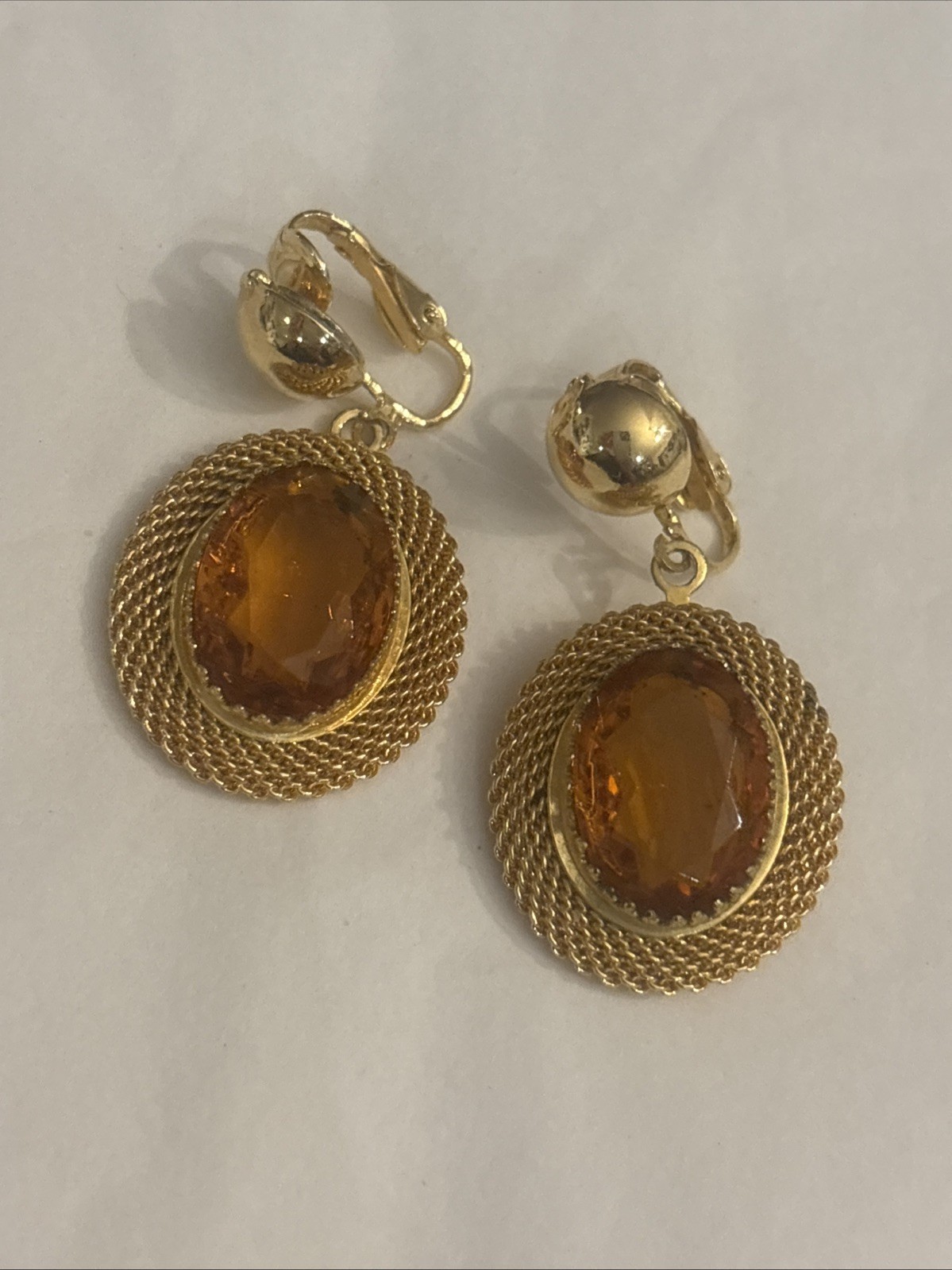 Mixed Huge Vtg Costume Jewelry Lot Orange, Amber, Yellow, Coral Colored Jewelry