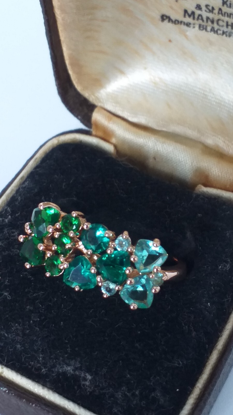 Vintage 1990s 14 Ct Rolled Gold Emerald Ring Size UK O.5 US 7 1/4 – Hallmarked.