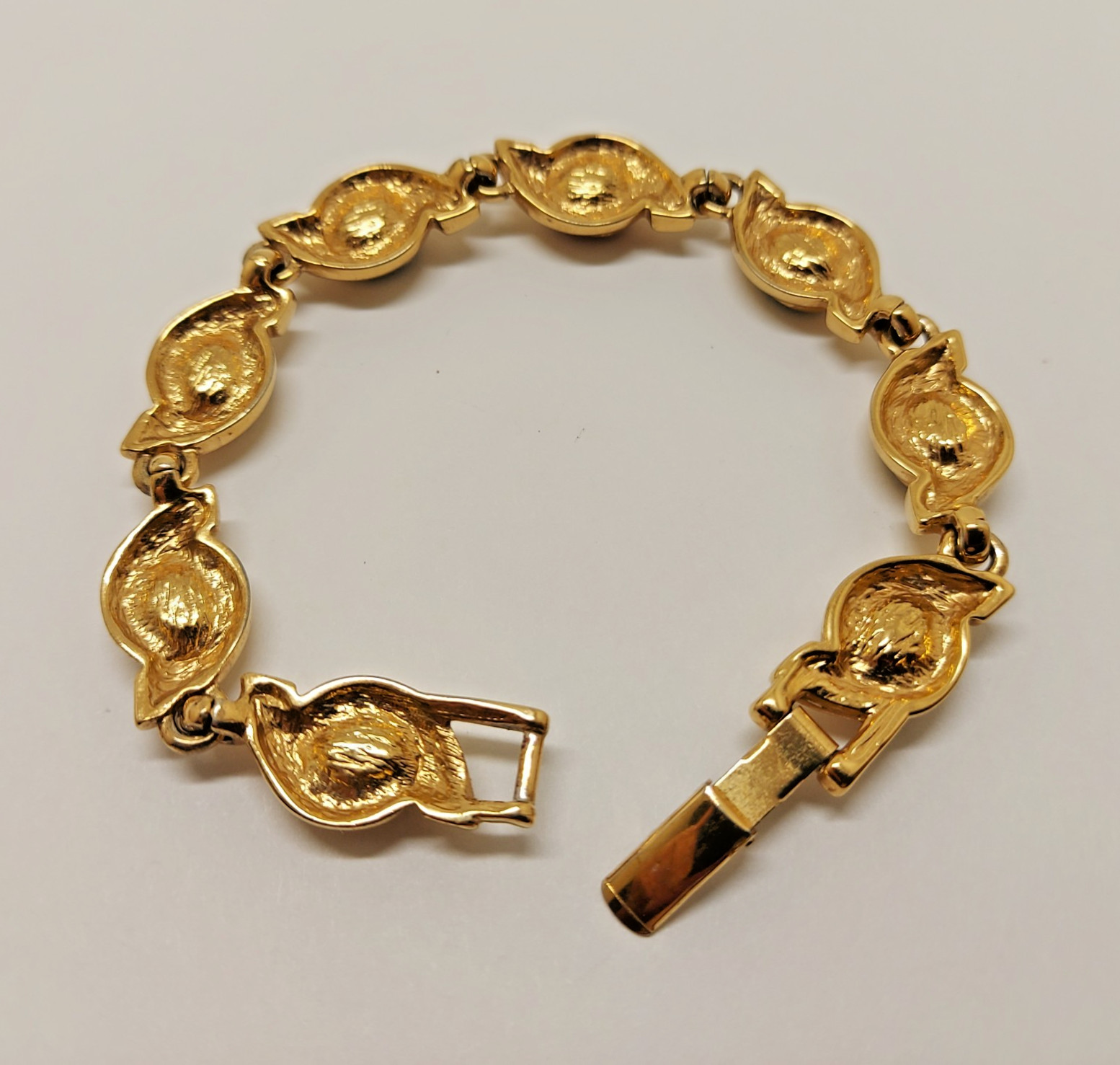 Vintage Bracelet Multi Color Faceted Crystals Gold Tone Unmarked