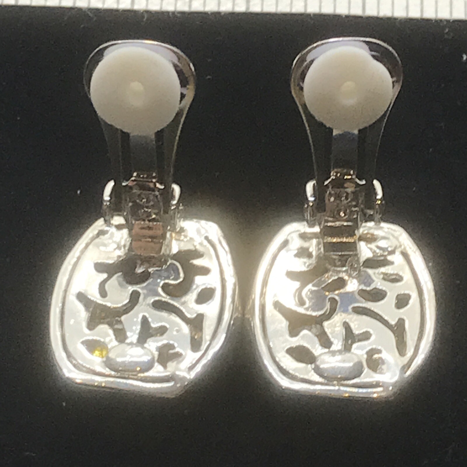 Vintage 2- tone Renaissance Revival Citrine Cubic Zirconia Clip-on Earrings