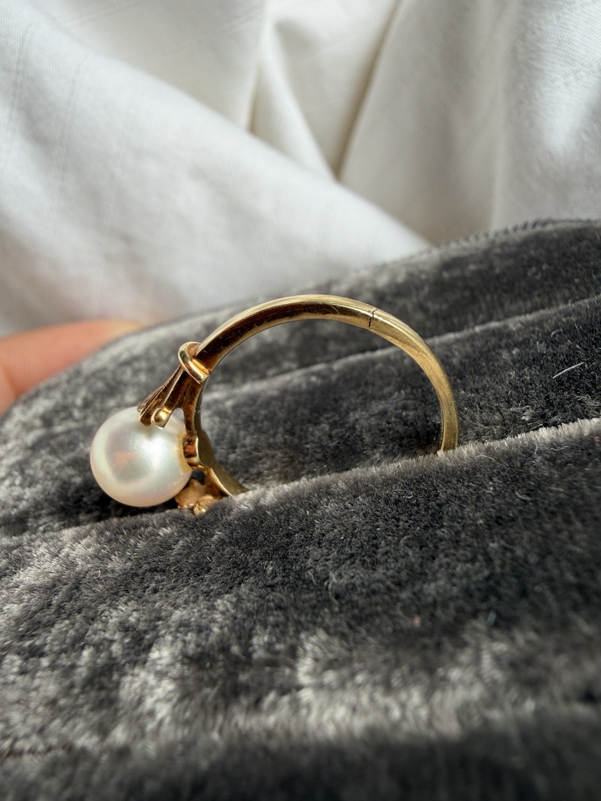 Vintage 14k Mikimoto Pearl Ring