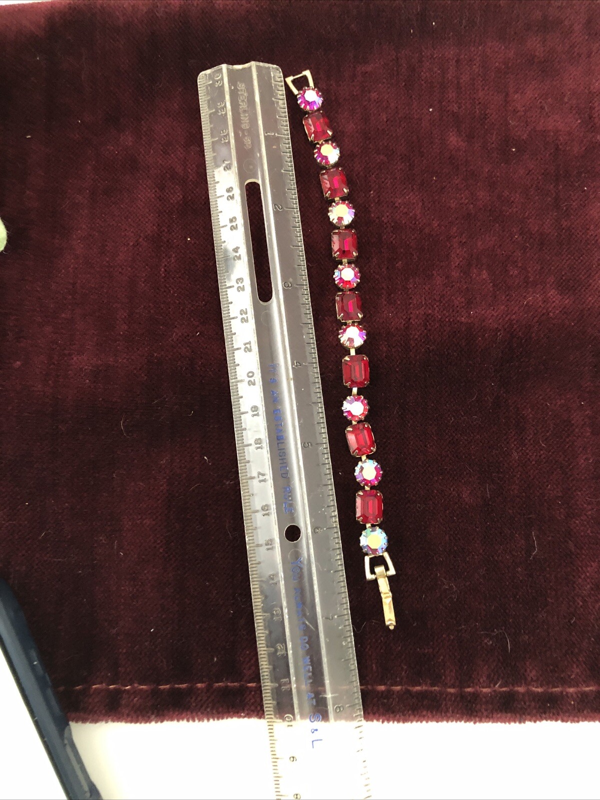 Weiss Rhinestone Bracelet Emerald And Round Cut Purple And Pink Rhinestone