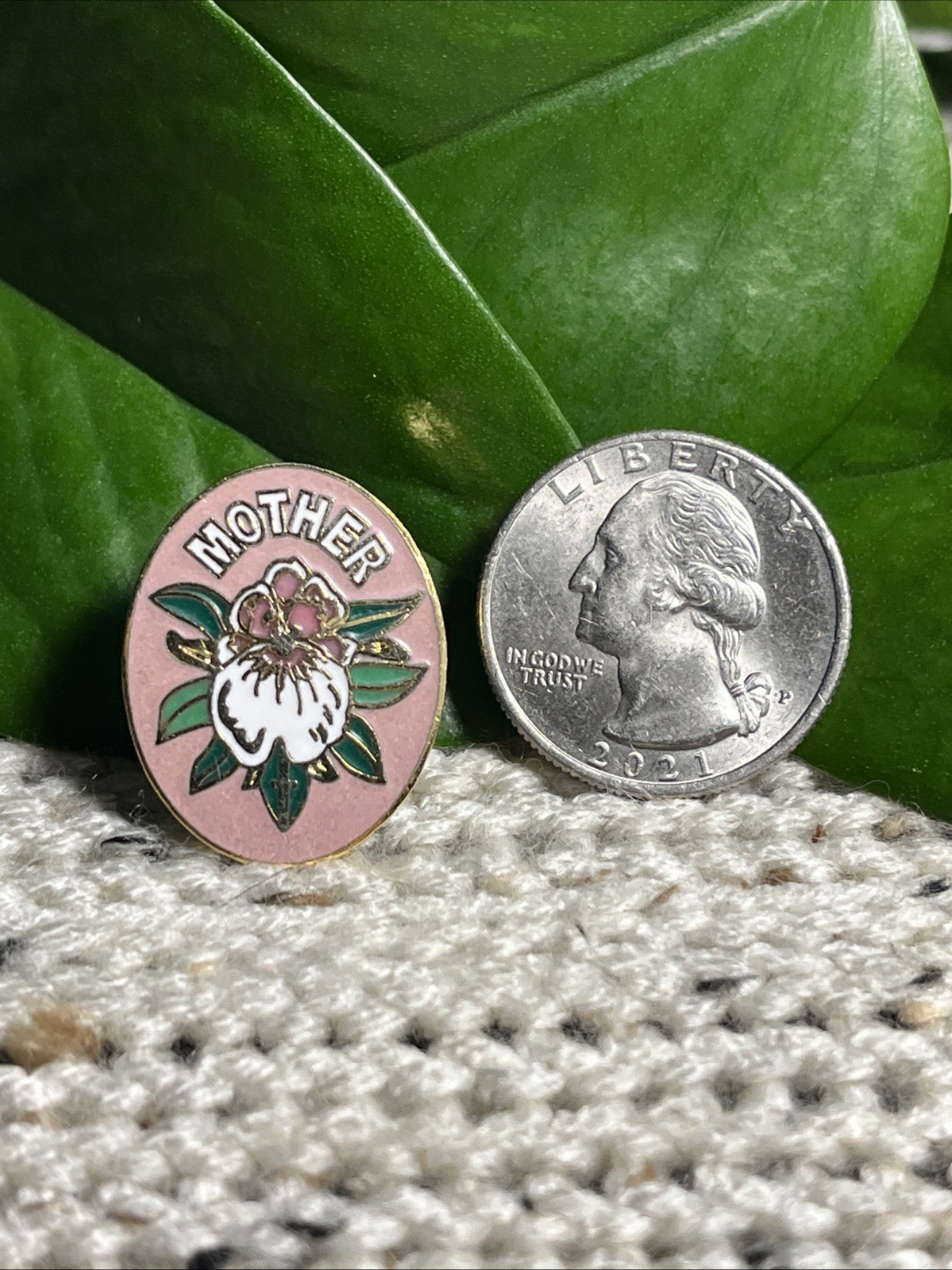 Vintage Valley Casting Gold Toned & Multi Colored Enamel Orchid Pin