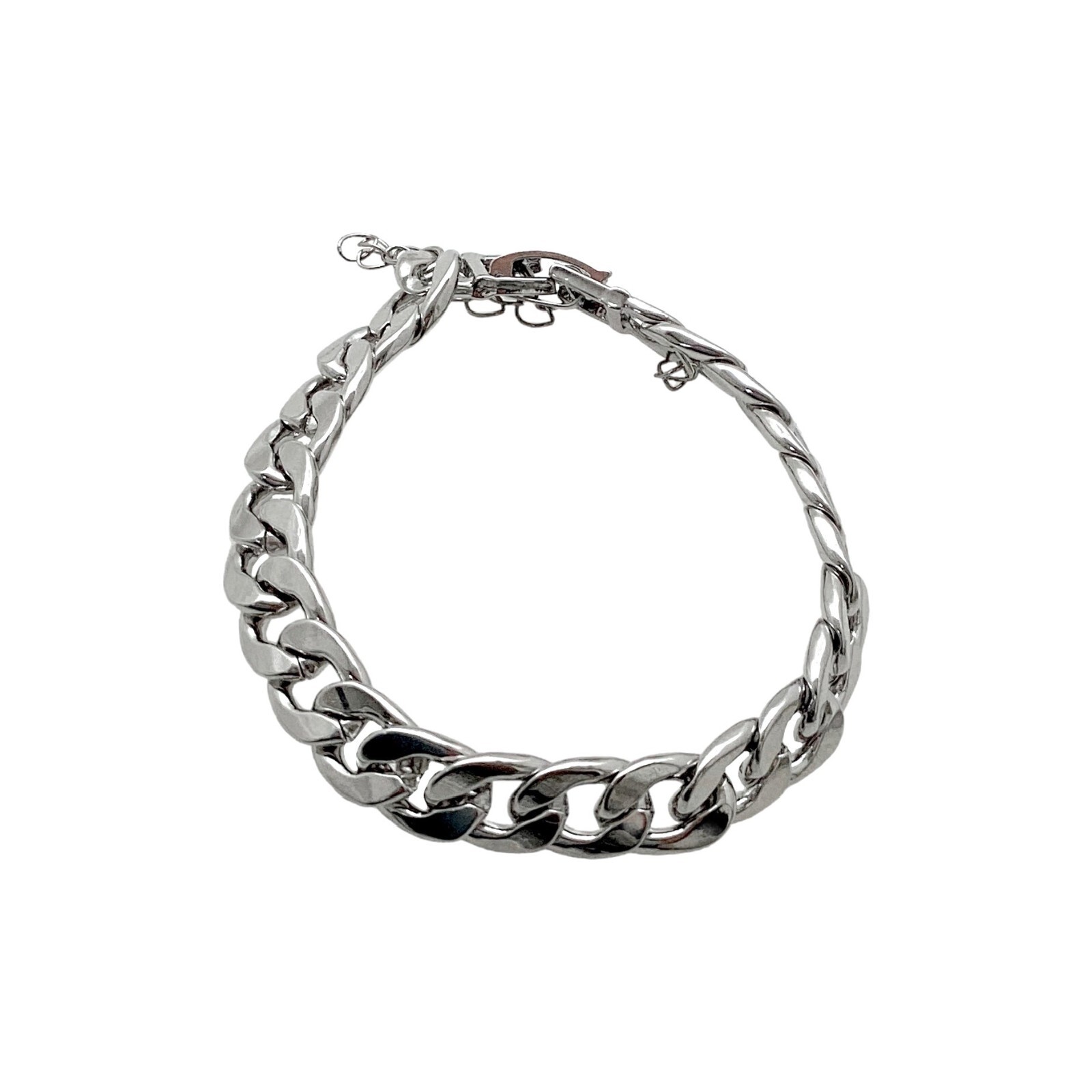 Cuban Miami Chain Bracelet S/M Silver Plated Business Casual Party Going Out