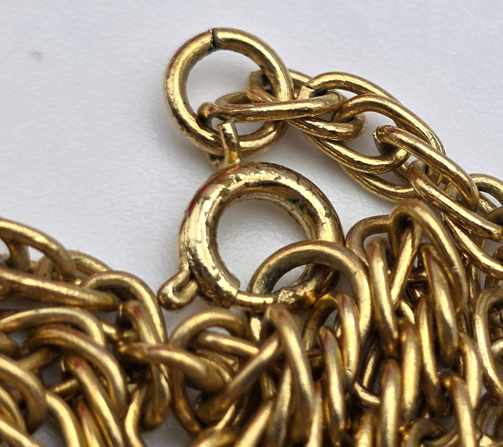 Vintage Gold Tone 23 In 4mm Wheat Spiga Chain Necklace Spring Ring Clasp