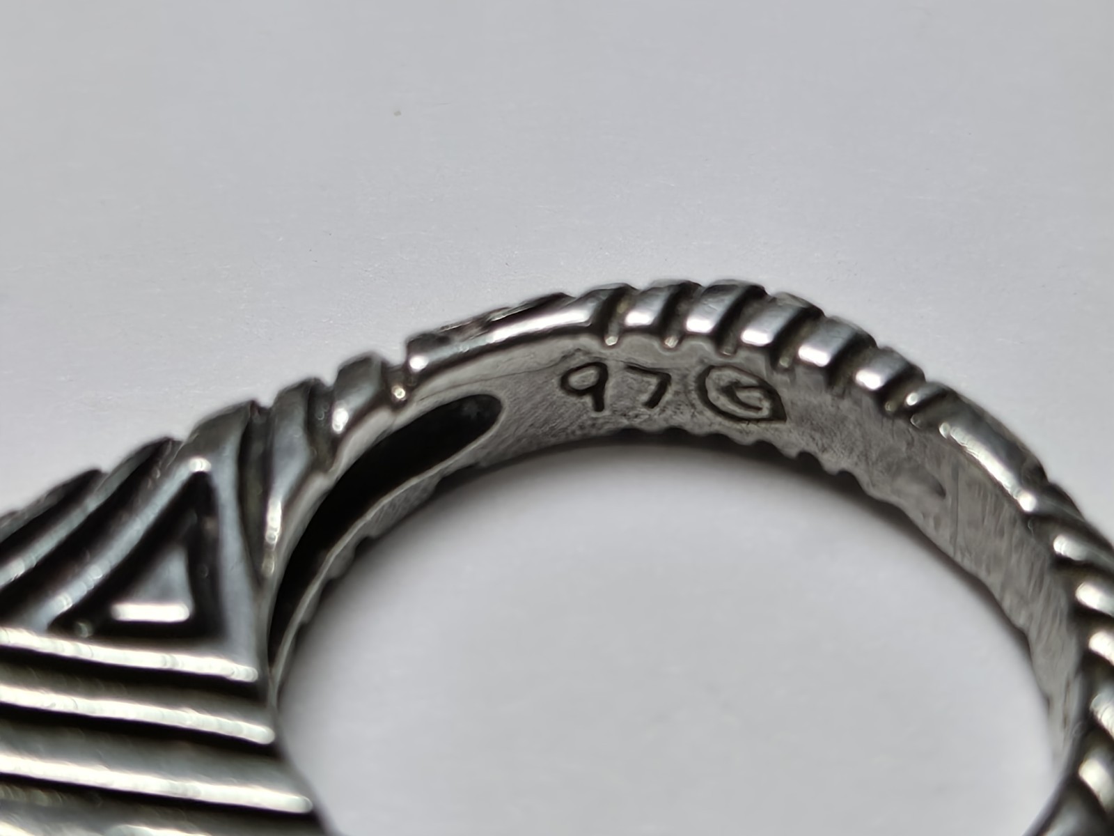 Vintage 1997 Dian Malouf .925 Sterling Silver Geometric Ring Size 6.25