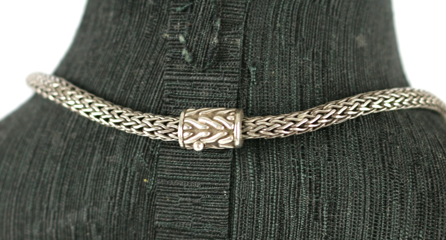 VTG John Hardy Sterling Silver 925 4.8mm Woven Spiga Wheat Chain Necklace 16”