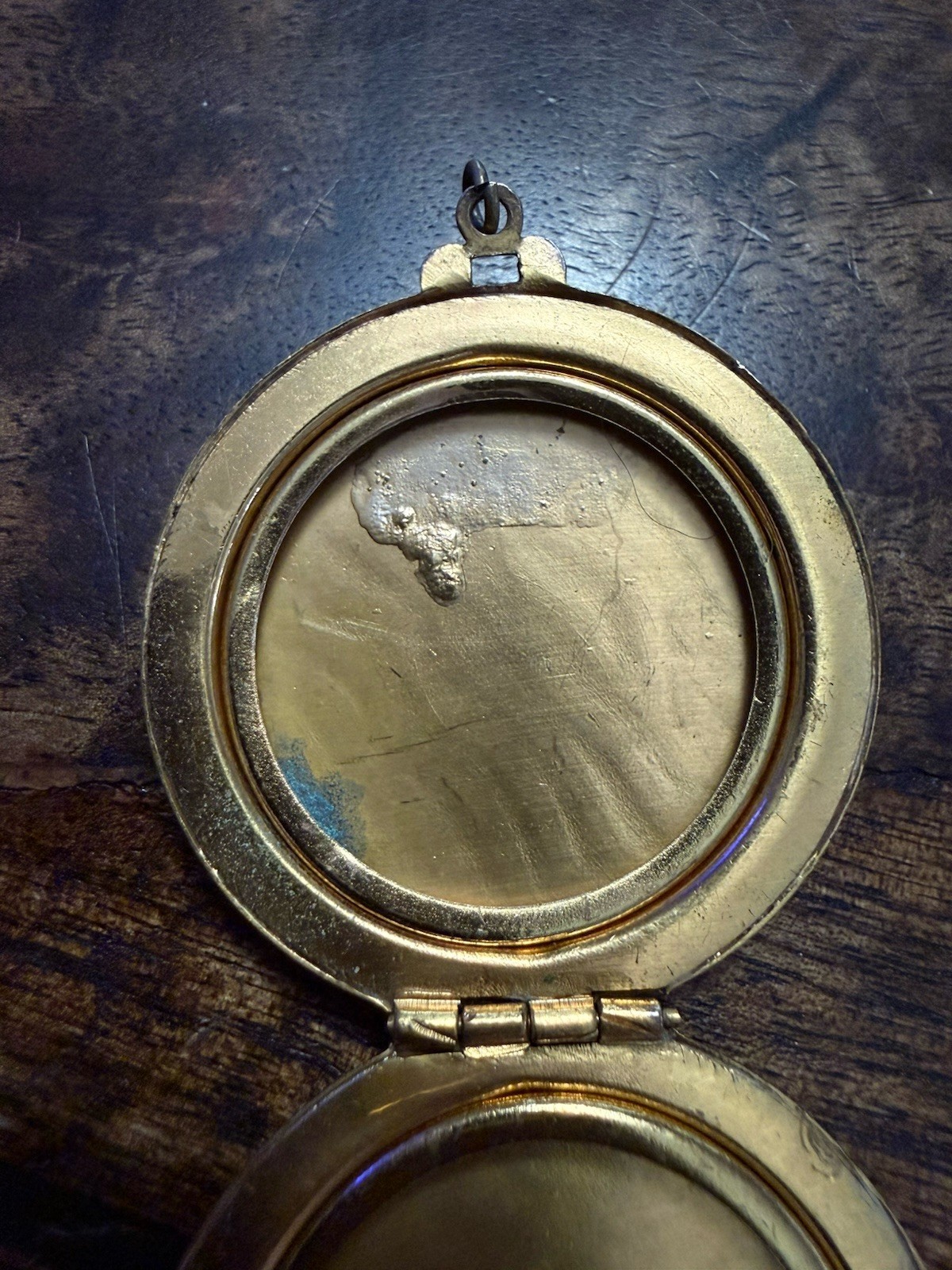 Beautiful Large Antique Art Nouveau Photo Locket with Leaves, may be Gold Filled