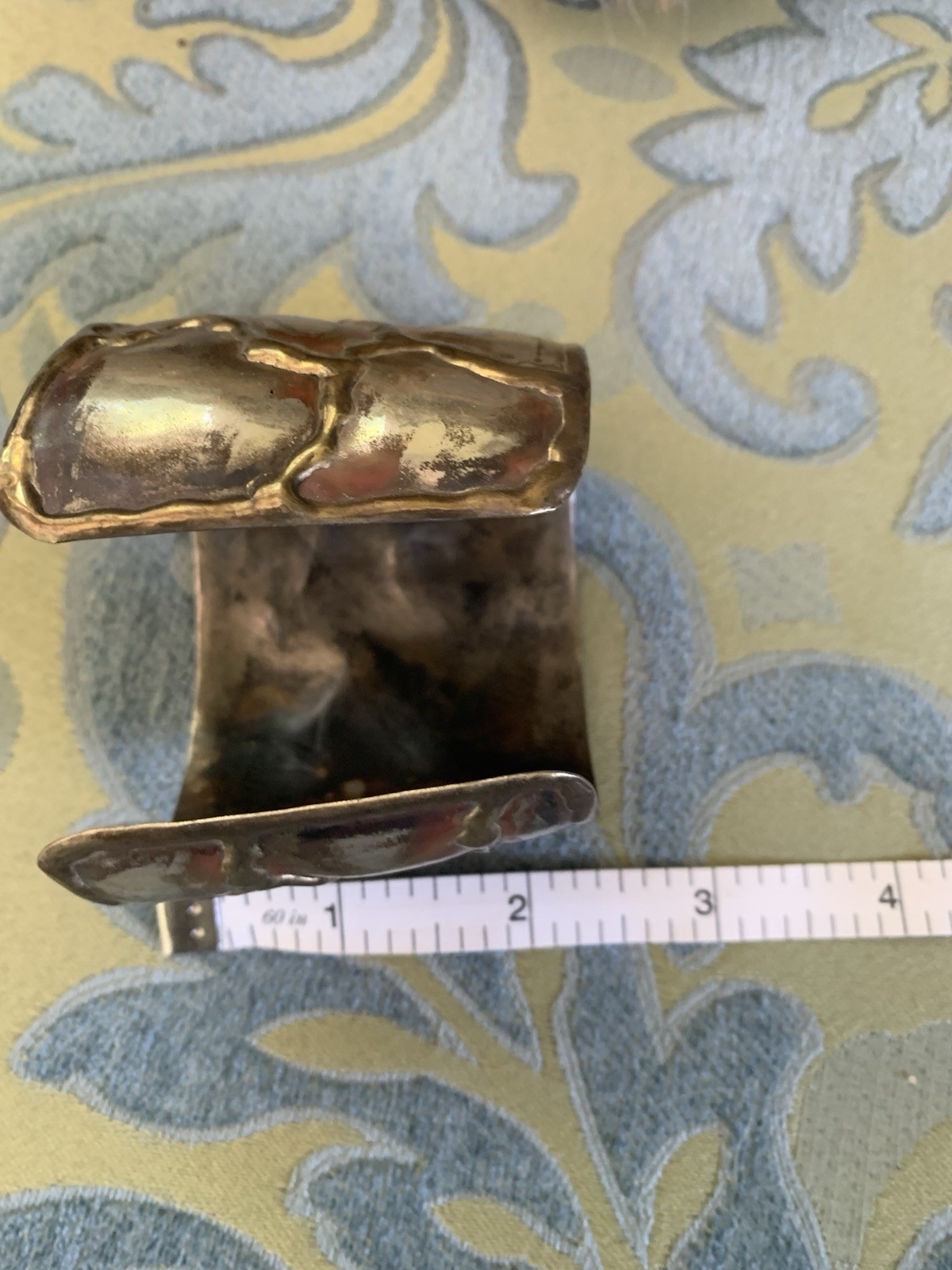 Vintage Brutalist Hammered Brass/Copper/Metal Minimalist Cuff Bracelet Boho