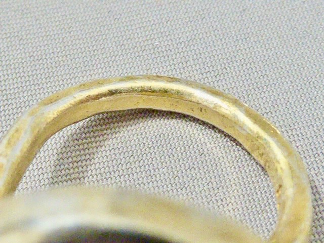 VINTAGE CUSTOM STERLING SILVER 925 GOLD TONE DOUBLE FACE COIN RING SIZE 4.25